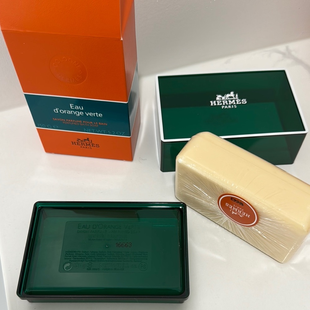 10 Hermès Eau d'Orange Verte Soap Set(Sealed) - Picture 6 of 10
